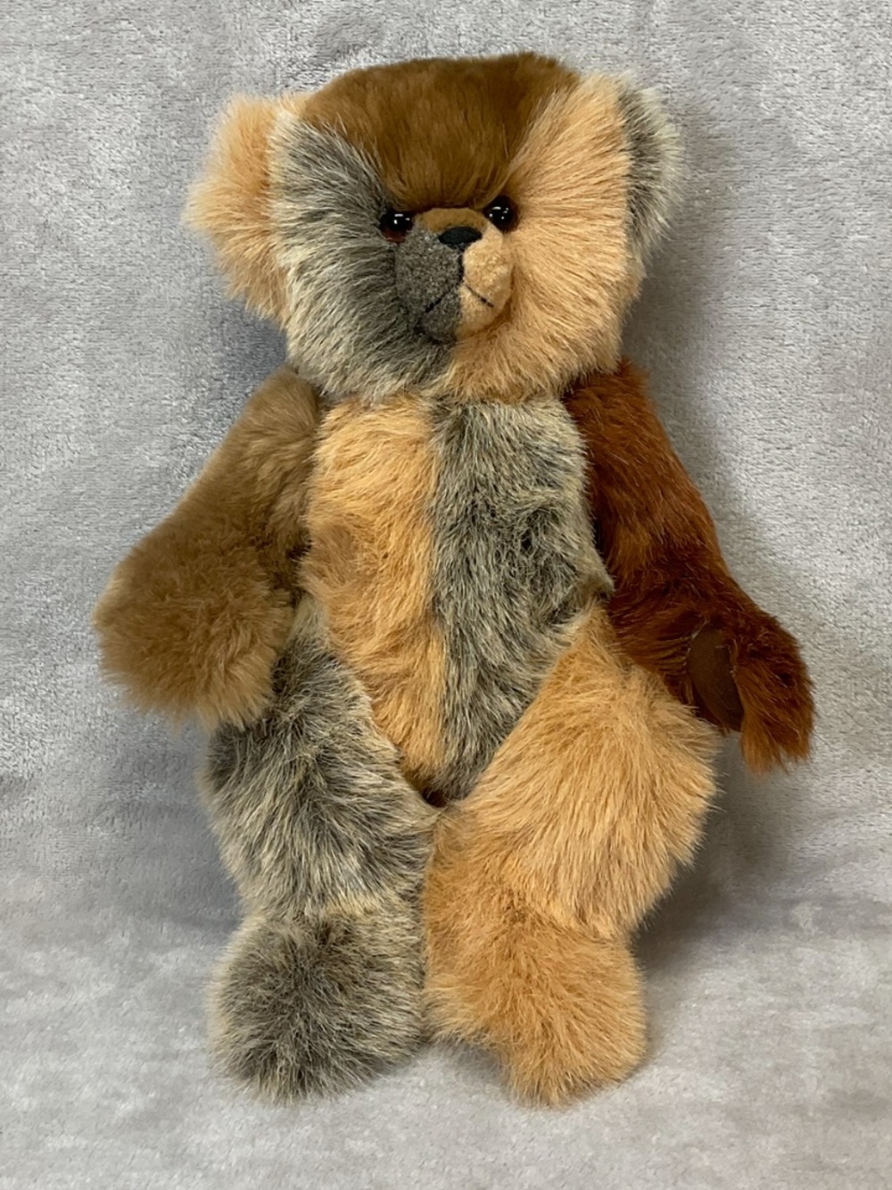 Vintage Rita Casey Fully Jointed Multi Colored Plush Teddy Bear